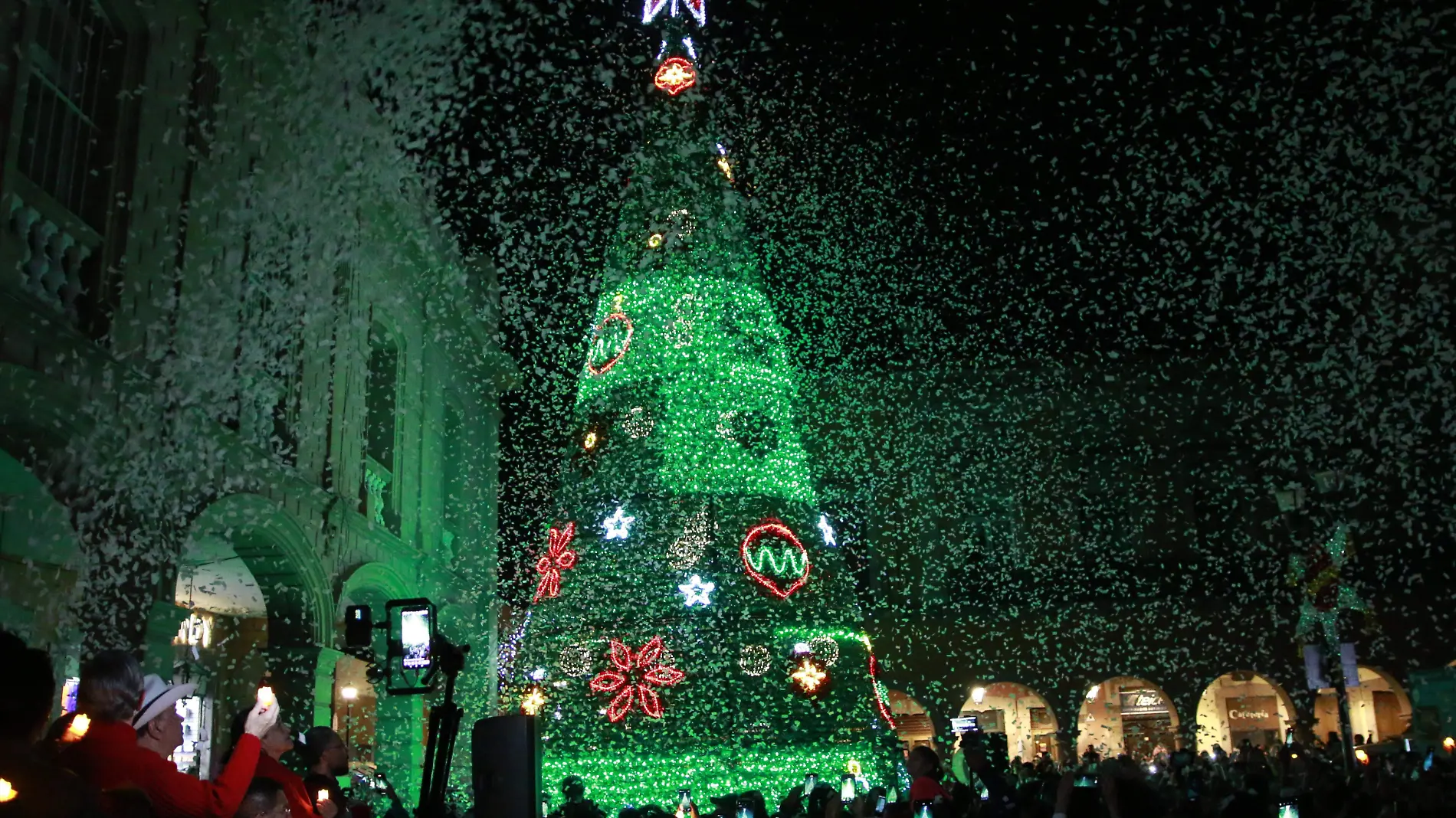 El árbol fue encendido y mostró lindos colores.